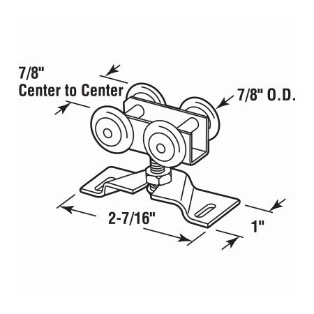 Prime-Line 2PK Pocket DR Roller, 2PK N 7449